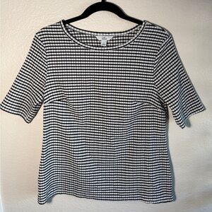Croft & Barrow Black and White Checkered Tee